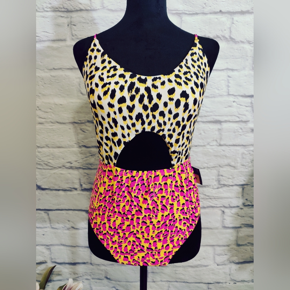 Arizona Jean Co.  Leopard Pink One Piece Swimsuit